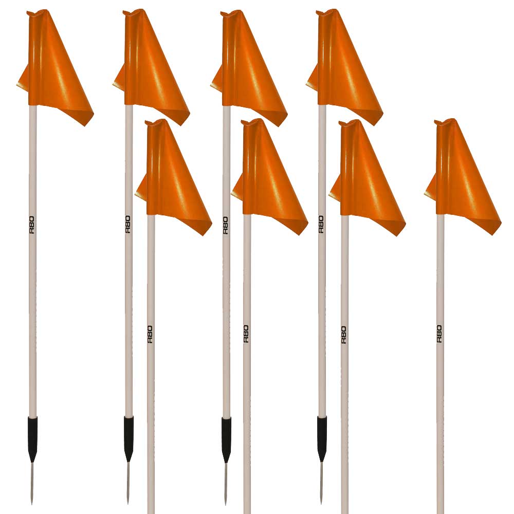 Sideline Pole and Top Tarp Flag Sets - OrangeSet of 8