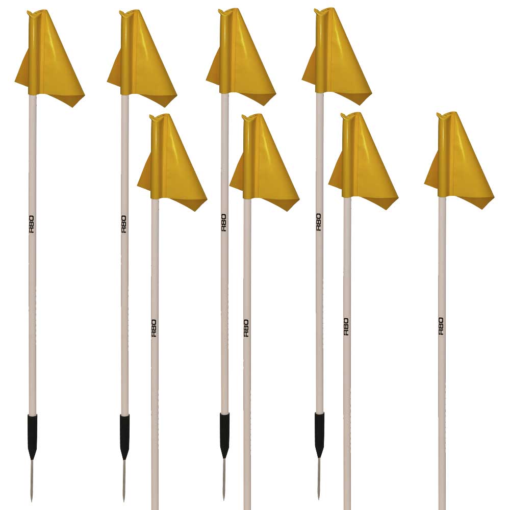 Sideline Pole and Top Tarp Flag Sets - YellowSet of 8