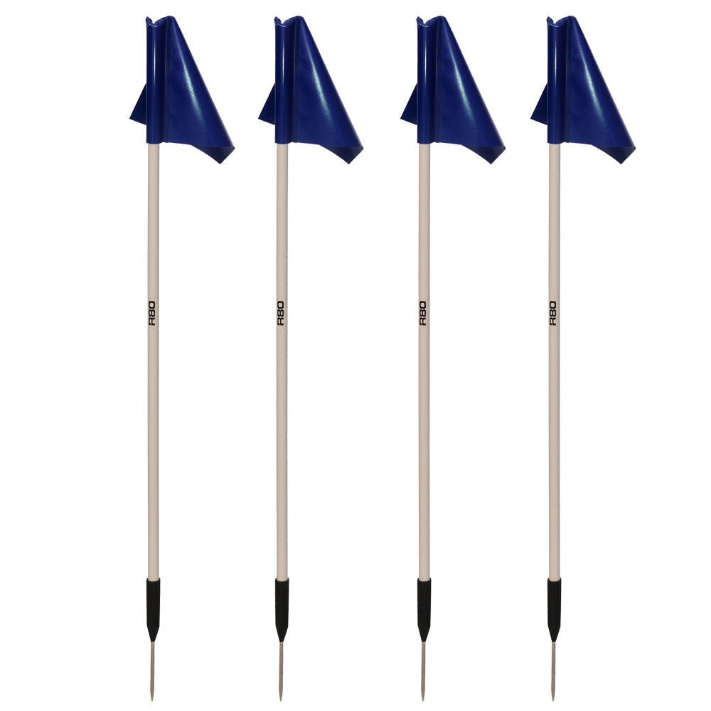 Sideline Pole and Top Tarp Flag Sets - Navy BlueSet of 4
