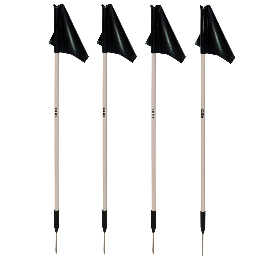 Sideline Pole and Top Tarp Flag Sets - BlackSet of 4