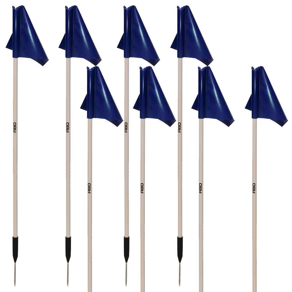 Sideline Pole and Top Tarp Flag Sets - Navy BlueSet of 8