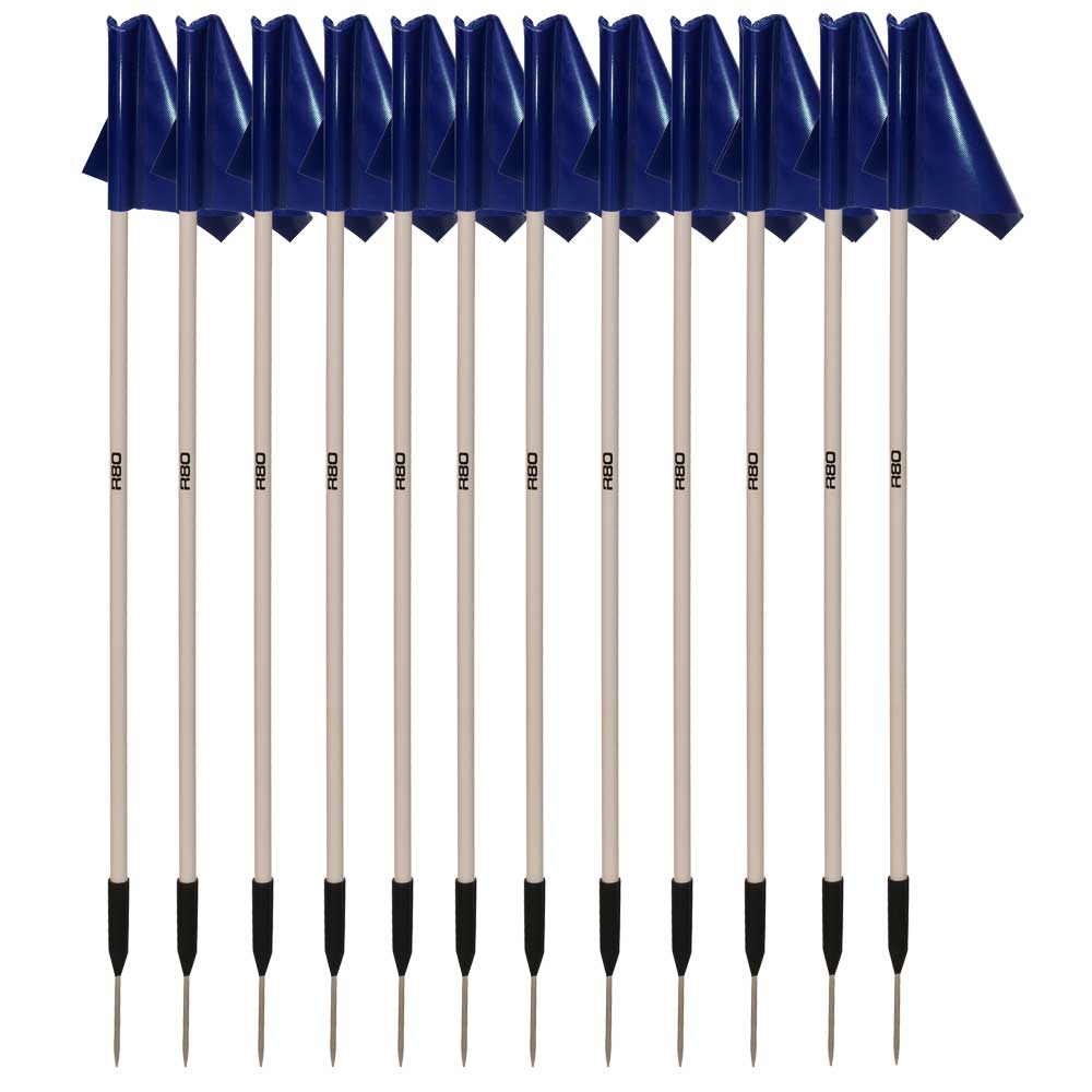 Sideline Pole and Top Tarp Flag Sets - Navy BlueFull Field Set of 14