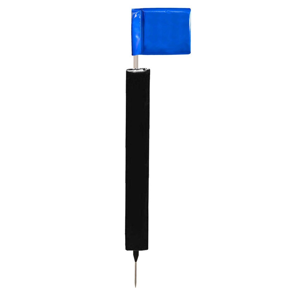 Sideline Pole with Club Colour Flags and Protectors - BlackRoyal Blue