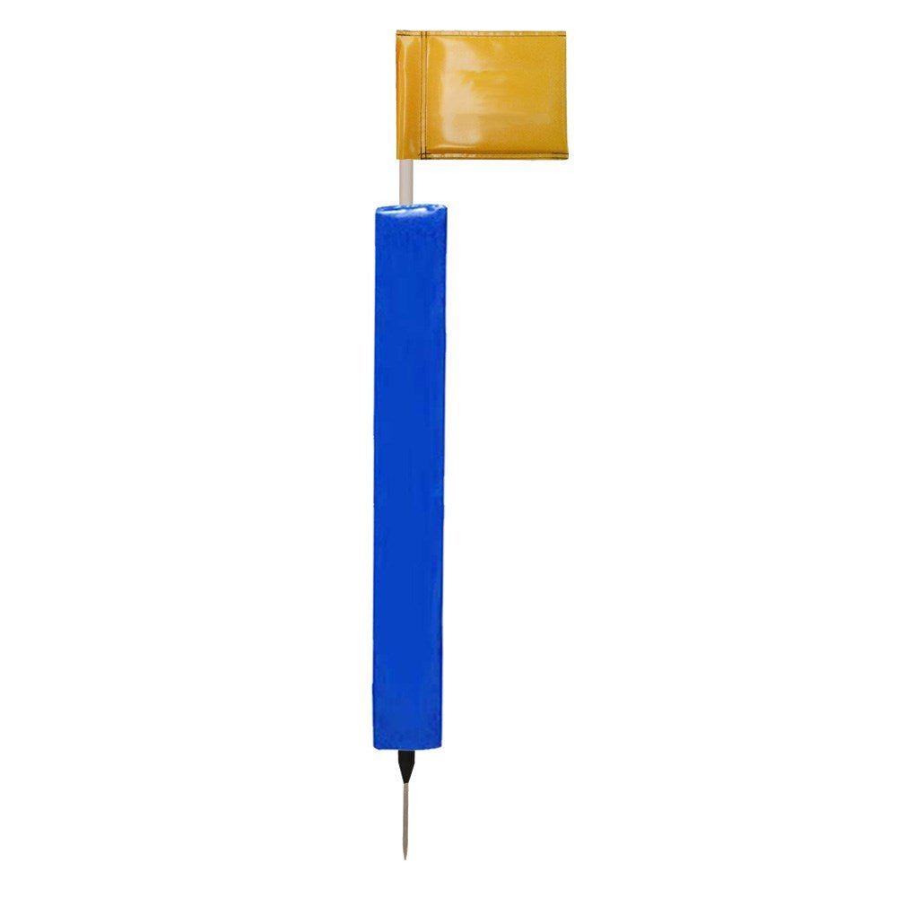 Sideline Pole with Club Colour Flags and Protectors - YellowRoyal Blue