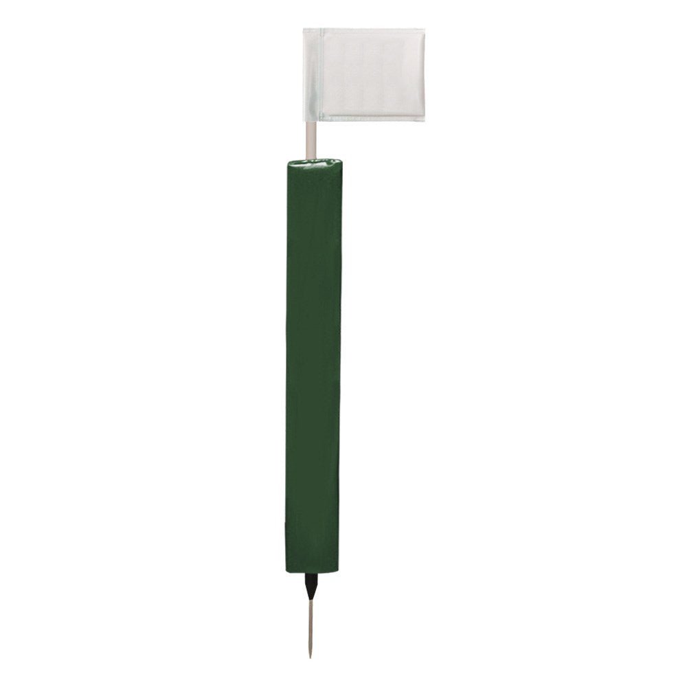 Sideline Pole with Club Colour Flags and Protectors - WhiteGreen