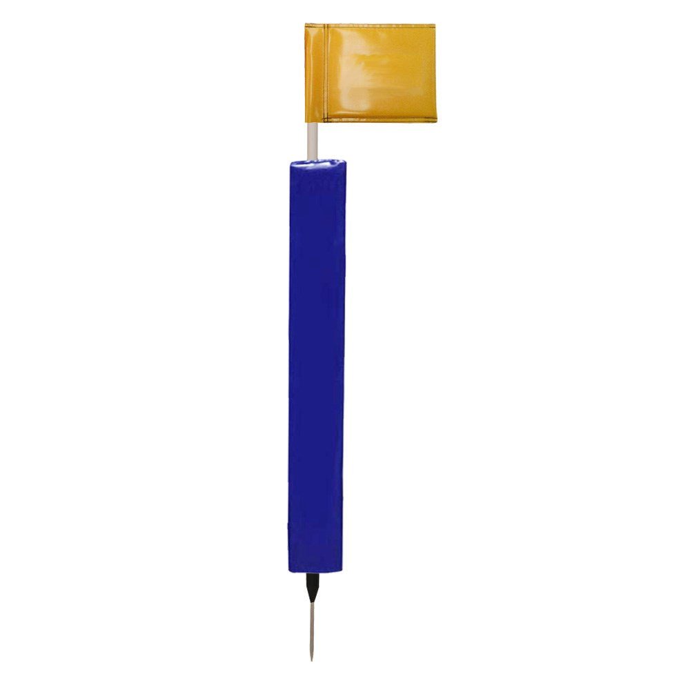 Sideline Pole with Club Colour Flags and Protectors - Navy BlueYellow