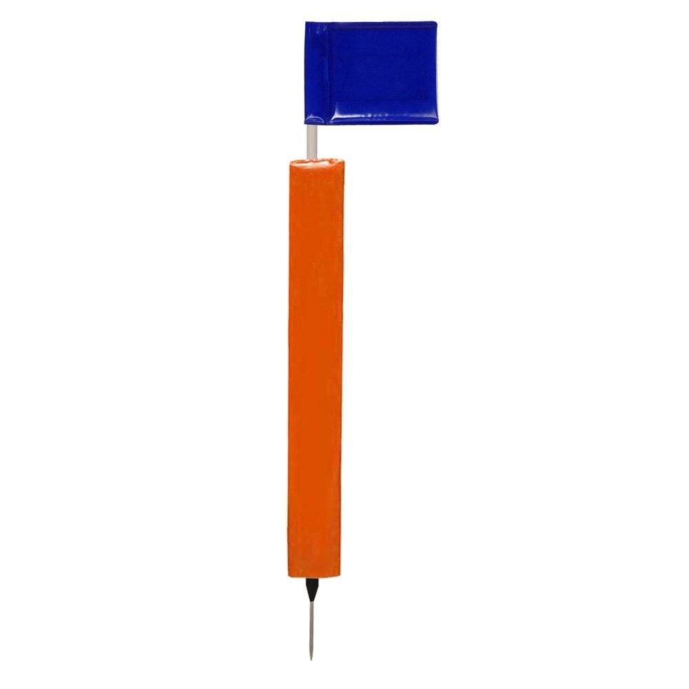 Sideline Pole with Club Colour Flags and Protectors - Navy BlueOrange