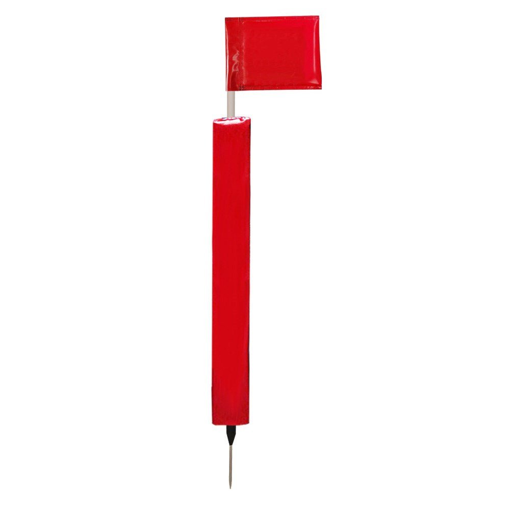Sideline Pole with Club Colour Flags and Protectors - BlackGreen