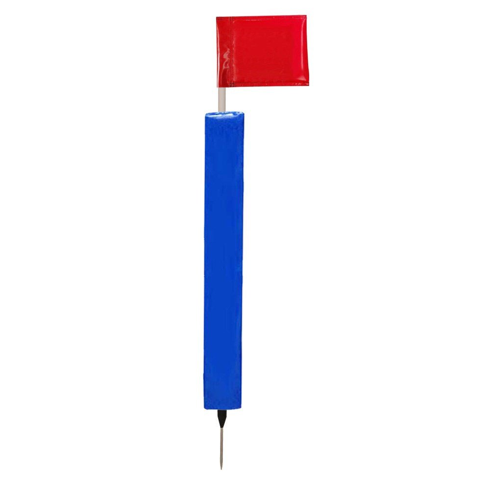 Sideline Pole with Club Colour Flags and Protectors - RedRoyal Blue