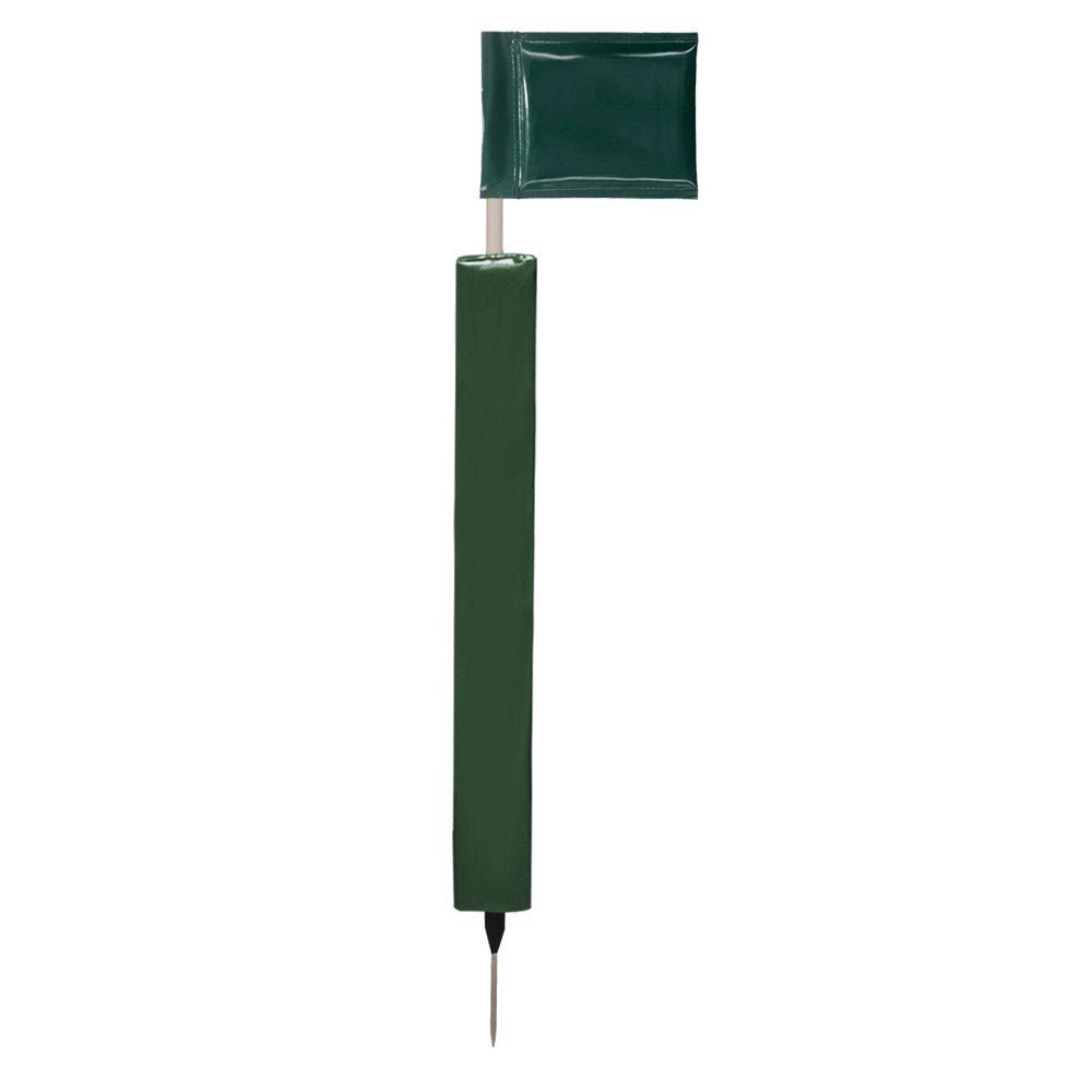 Sideline Pole with Club Colour Flags and Protectors - BlackGreen
