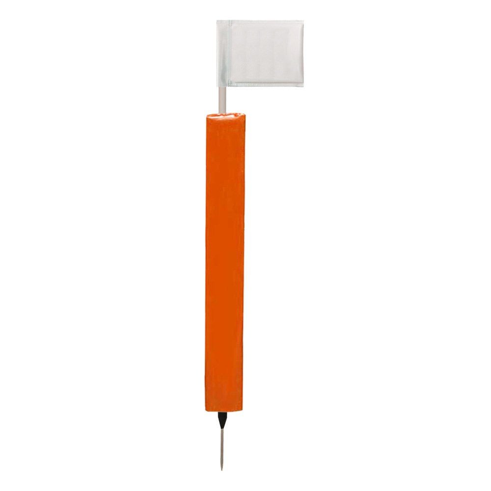 Sideline Pole with Club Colour Flags and Protectors - OrangeWhite