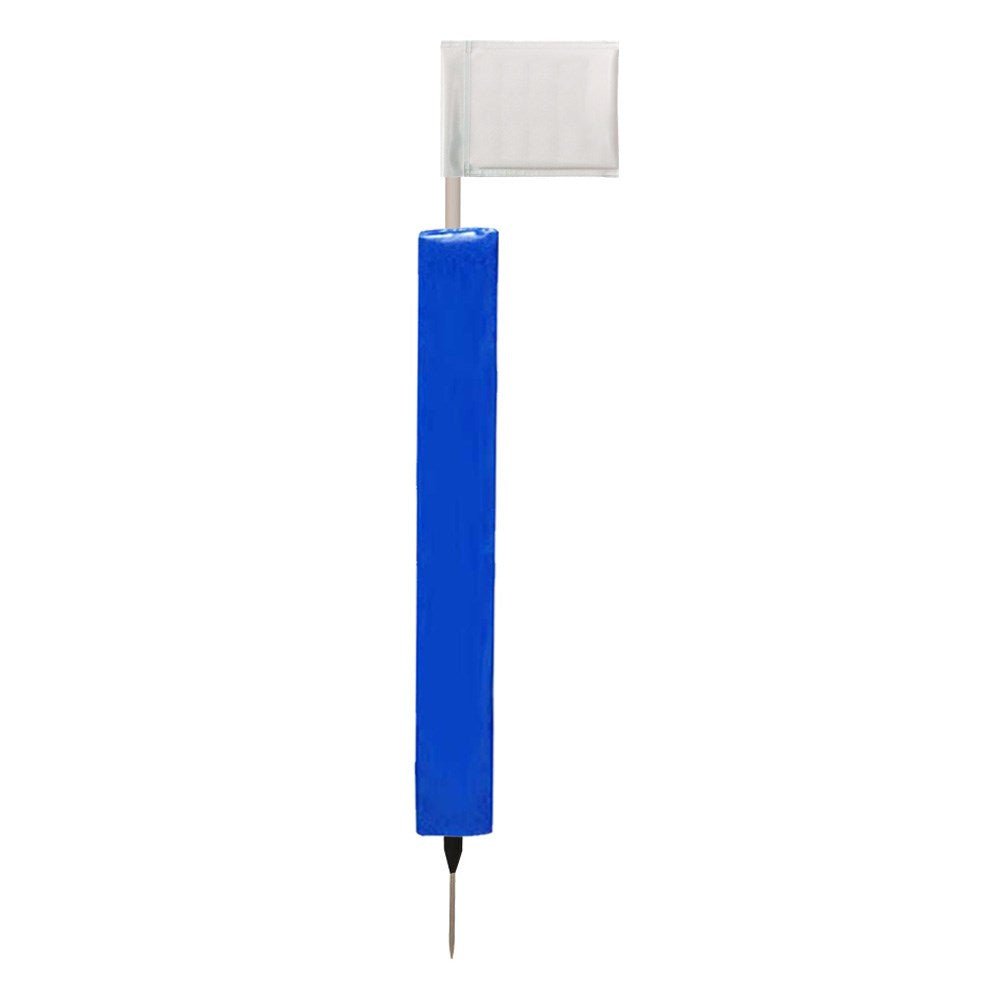 Sideline Pole with Club Colour Flags and Protectors - Royal BlueWhite