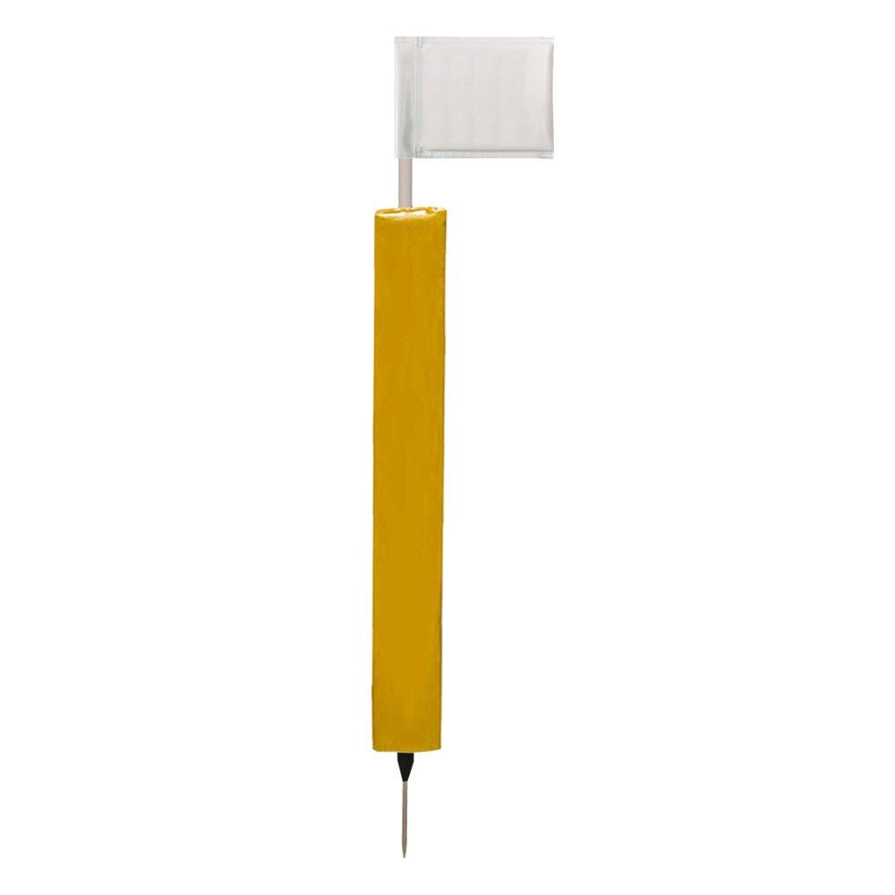 Sideline Pole with Club Colour Flags and Protectors - YellowWhite