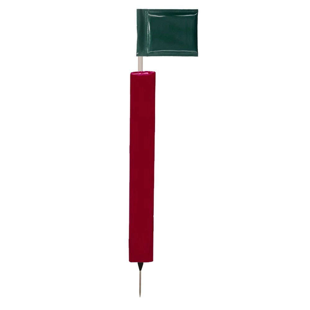Sideline Pole with Club Colour Flags and Protectors - BlackWhite