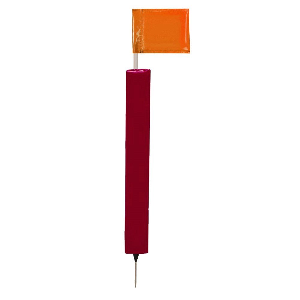 Sideline Pole with Club Colour Flags and Protectors - OrangeWhite