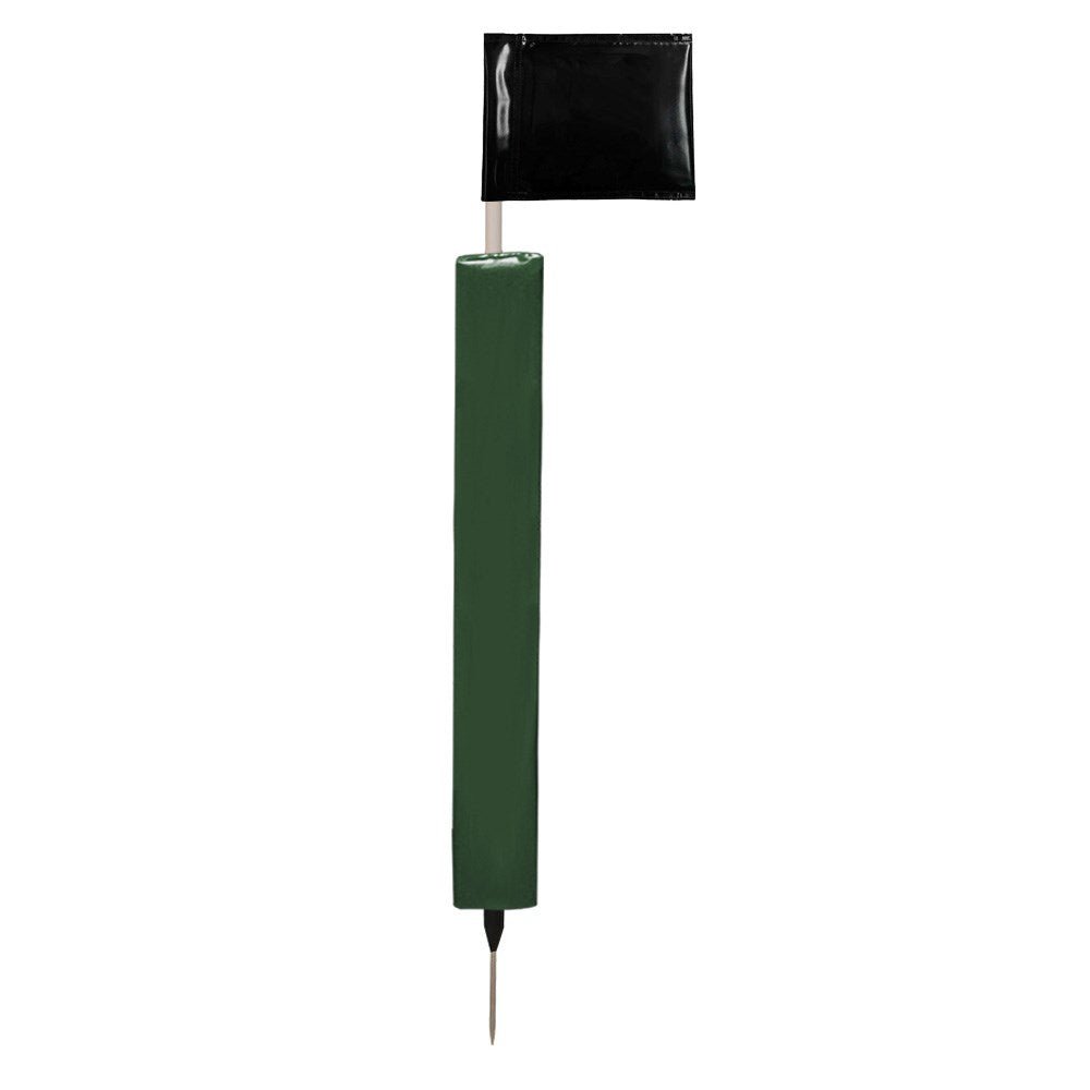 Sideline Pole with Club Colour Flags and Protectors - BlackGreen