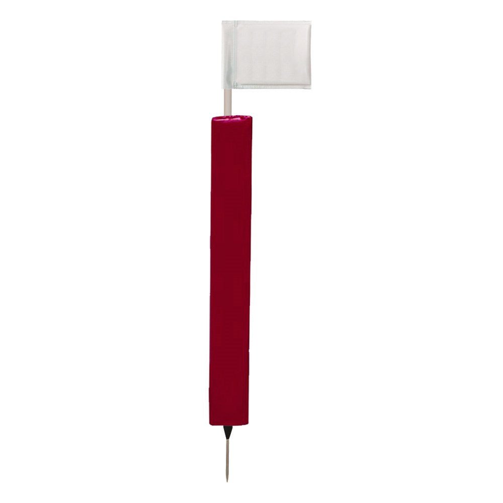 Sideline Pole with Club Colour Flags and Protectors - RedGreen
