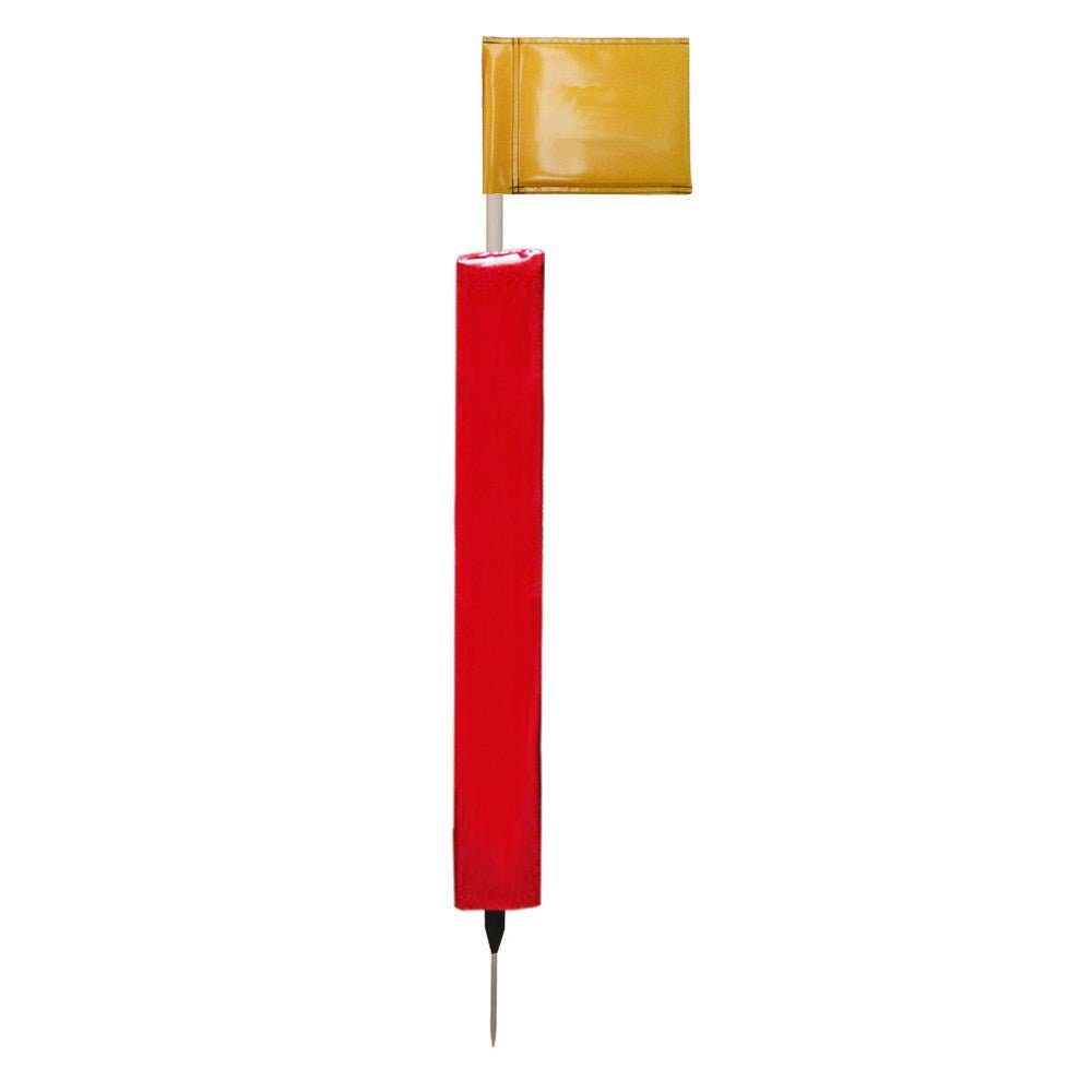 Sideline Pole with Club Colour Flags and Protectors - RedYellow