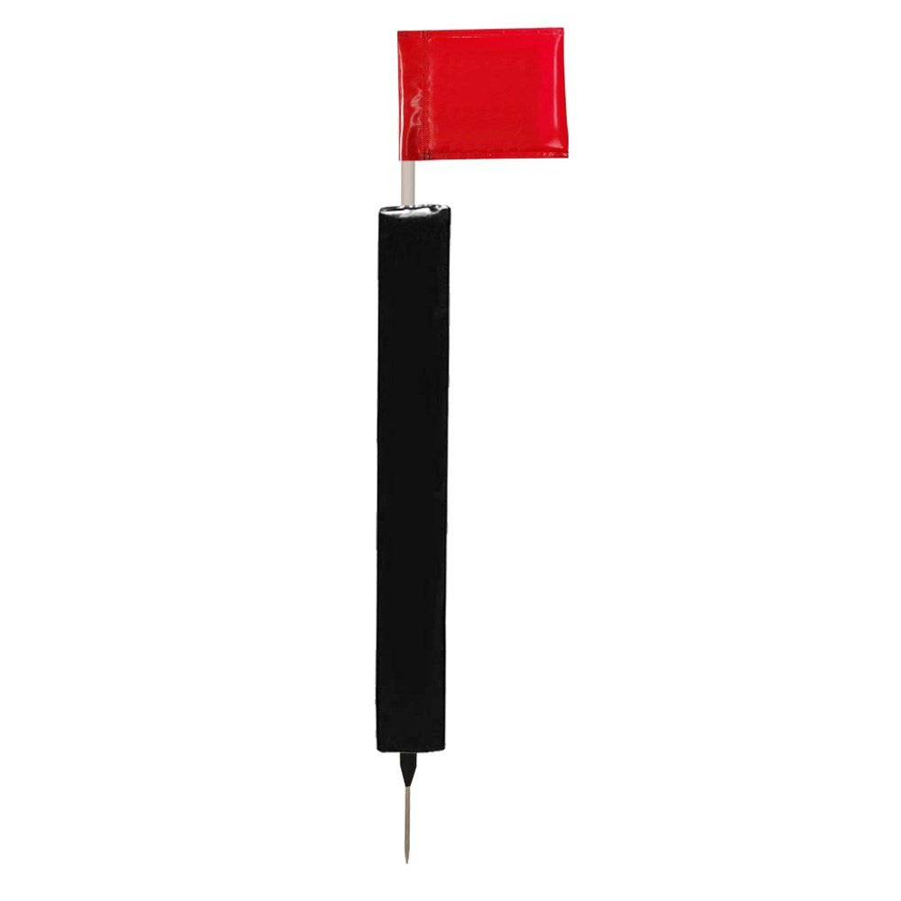 Sideline Pole with Club Colour Flags and Protectors - RedBlack