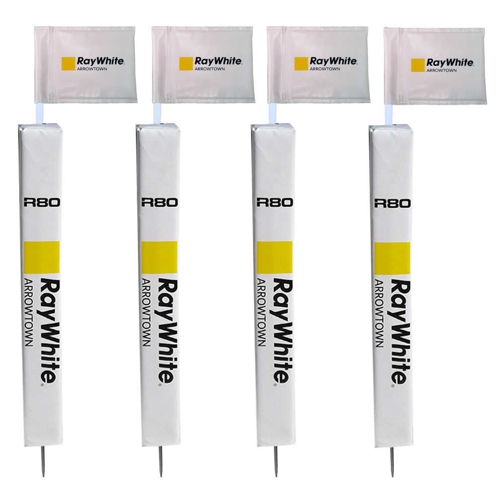 Touchline Pole with Printed Rigid Flag & Protector - 