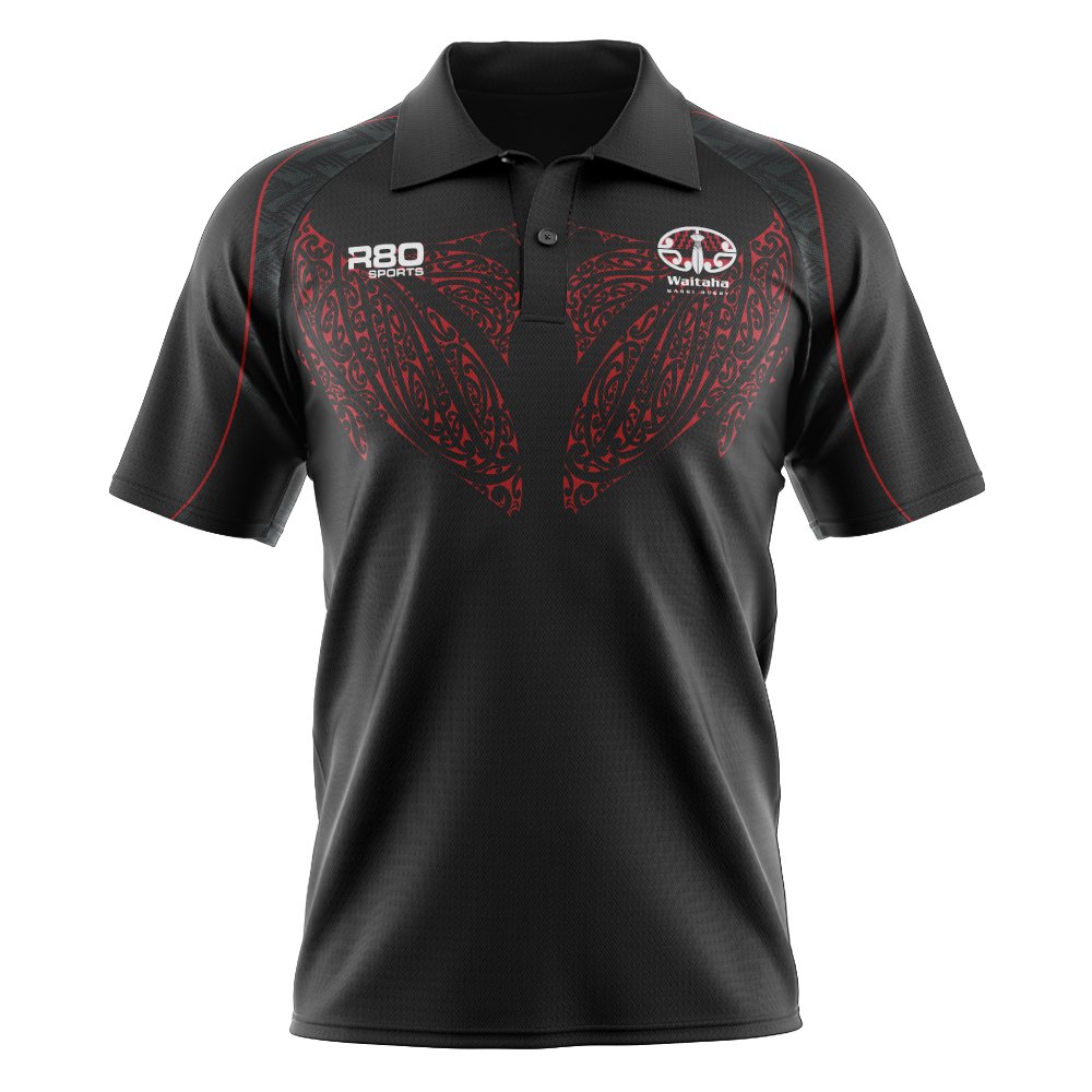 Waitaha Māori Rugby - Sublimated Polo Shirt - XS