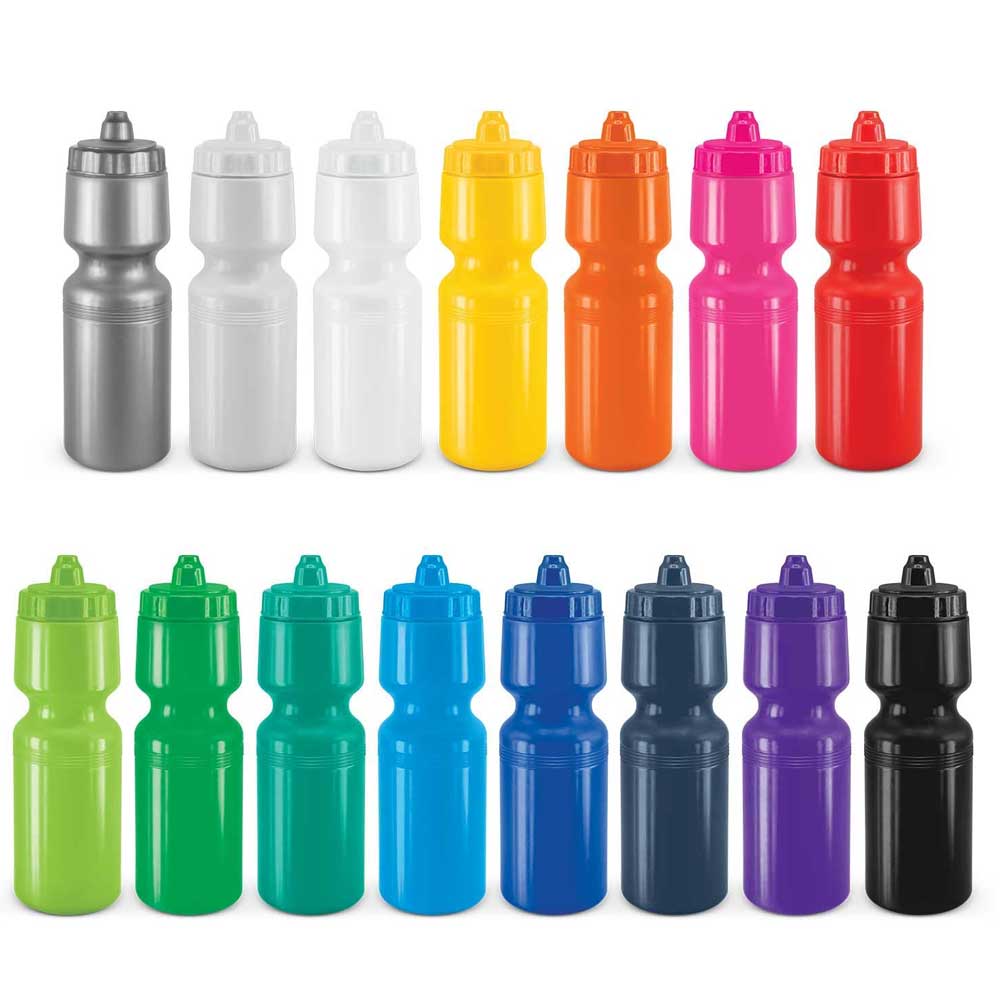 Water Bottles - Custom Team Colours - Purple BottleBlack Cap